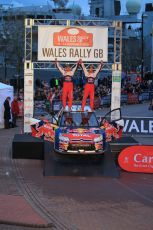 © North One Sport Limited 2010/ Octane Photographic Ltd. 2010 WRC Great Britain Podium, Sunday 14th November 2010, Loeb and Elena on the bonnet of their Citroen C4 WRC. Digital ref : 0114LW1D1472