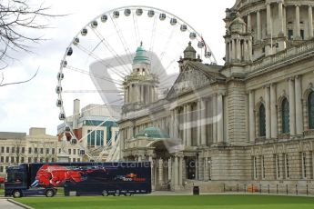 World © Octane Photographic 2010. 2010 Red Bull City Limits street demo Belfast, David Coulthard. Digital ref : 0027CB1D3791