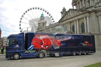 World © Octane Photographic 2010. 2010 Red Bull City Limits street demo Belfast, David Coulthard. Digital ref : 0027CB1D3808
