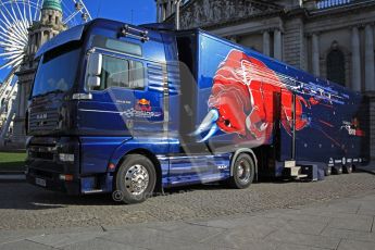 World © Octane Photographic 2010. 2010 Red Bull City Limits street demo Belfast, David Coulthard. Digital ref : 0027CB1D3861