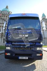 World © Octane Photographic 2010. 2010 Red Bull City Limits street demo Belfast, David Coulthard. Digital ref : 0027CB1D3868