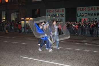 World © Octane Photographic 2010. 2010 Red Bull City Limits street demo Belfast, David Coulthard. Digital ref : 0027CB1D4054