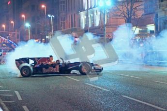 World © Octane Photographic 2010. 2010 Red Bull City Limits street demo Belfast, David Coulthard. Digital ref : 0027CB1D4073