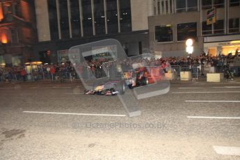 World © Octane Photographic 2010. 2010 Red Bull City Limits street demo Belfast, David Coulthard. Digital ref : 0027CB1D4098