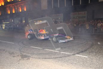 World © Octane Photographic 2010. 2010 Red Bull City Limits street demo Belfast, David Coulthard. Digital ref : 0027CB1D4106