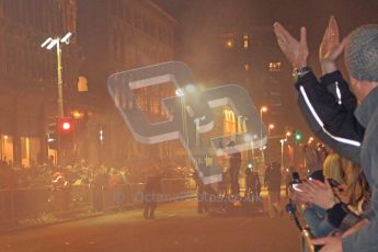 World © Octane Photographic 2010. 2010 Red Bull City Limits street demo Belfast, David Coulthard. Digital ref : 0027CB1D4148