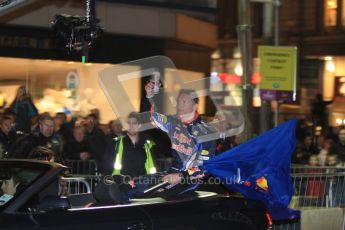 World © Octane Photographic 2010. 2010 Red Bull City Limits street demo Belfast, David Coulthard. Digital ref : 0027CB7D0052