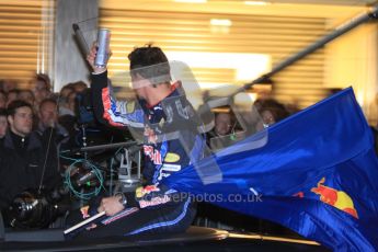 World © Octane Photographic 2010. 2010 Red Bull City Limits street demo Belfast, David Coulthard. Digital ref : 0027CB7D0053