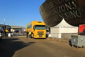 © North One Sport Limited 2010/ Octane Photographic Ltd.2010 WRC Great Britain Shakedown, Wednesday 10th November 2010. Main Garages in Cardiff City Center Atmosphere. Digital Ref : 0035LW1D1846
