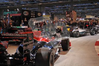 © Octane Photographic Ltd. Autosport International 2011, January 15th 2011. F1 Racing display, Virgin Racing showcar. Digital ref : 0045CB7D2840