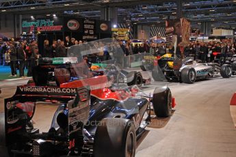 © Octane Photographic Ltd. Autosport International 2011, January 15th 2011. F1 Racing display, Virgin Racing showcar. Digital ref : 0045CB7D2845