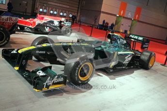 © Octane Photographic Ltd. Autosport International 2011, January 15th 2011. F1 Racing display, Lotus showcar. Digital ref : 0045f1-display-2