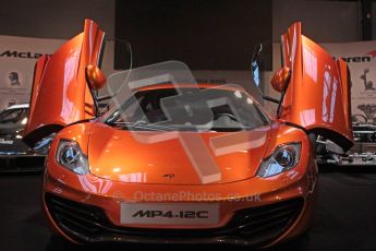 World © Octane Photographic 2010. © Octane Photographic 2011. Autosport International 2011. McLaren display. MP4/12C. Digital ref : 0026CB1D5203