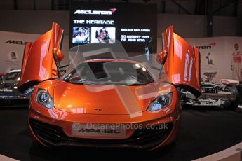 World © Octane Photographic 2010. © Octane Photographic 2011. Autosport International 2011. McLaren display. MP4/12C. Digital ref : 0026CB1D5203