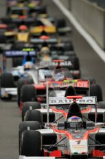 © Octane Photographic Ltd. 2011. Belgian Formula 1 GP, GP2 Race 2 - Sunday 28th August 2011. GP2 grid waiting in the pits for green light. Digital Ref : 0205cb1d0030