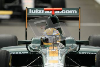 © Octane Photographic Ltd. 2011. Belgian Formula 1 GP, GP2 Race 2 - Sunday 28th August 2011. Luiz Razia, of Caterham Racing AirAisa heading out pits to line up on starting grid. Digital Ref : 0205cb1d0045