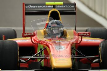 © Octane Photographic Ltd. 2011. Belgian Formula 1 GP, GP2 Race 2 - Sunday 28th August 2011. Adam Carroll of Super Nova Racing head-on cockpit shot as he comes from his pit box Digital Ref : 0205cb1d0100