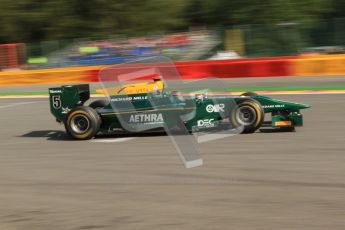 © Octane Photographic Ltd. 2011. Belgian Formula 1 GP, GP2 Race 2 - Sunday 28th August 2011. Jules Bianchi of Lotus ART racing past the start line. Digital Ref : 0205cb7d0045