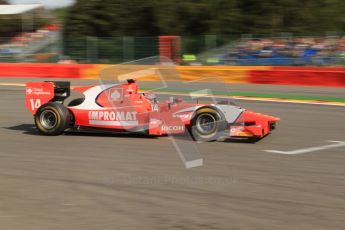 © Octane Photographic Ltd. 2011. Belgian Formula 1 GP, GP2 Race 2 - Sunday 28th August 2011. Josef Krai of Arden International races past the grid boxes on the 1st lap. Digital Ref : 0205cb7d0060