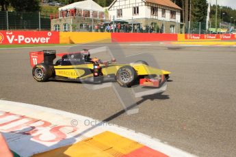 © Octane Photographic Ltd. 2011. Belgian Formula 1 GP, GP2 Race 2 - Sunday 28th August 2011. DAMS driver Romain Grosjean taking a loose line around La Source. Digital Ref : 0205cb7d0107