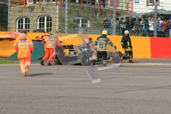 © Octane Photographic Ltd. 2011. Belgian Formula 1 GP, GP2 Race 2 - Sunday 28th August 2011. Marshells run to help Luiz Razia of Caterham Racing AirAisa. Digital Ref : 0205cb7d0280