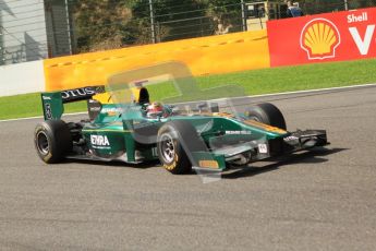 © Octane Photographic Ltd. 2011. Belgian Formula 1 GP, GP2 Race 2 - Sunday 28th August 2011. Jules Bianchi of Lotus ART taking a loose racing line into La Source. Digital Ref : 0205cb7d0375