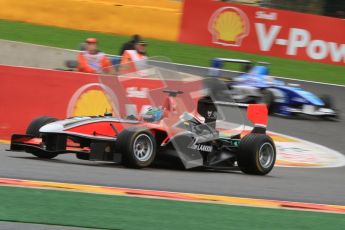 World © Octane Photographic Ltd. 2011. Belgian GP, GP3 Practice session - Saturday 27th August 2011. Matias Laine of Marussia Manor Motorsport taking a tight line around La Source. Digital Ref : 0204lw7d3724