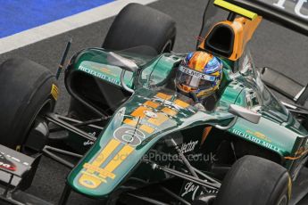 World © Octane Photographic Ltd. 2011. British GP, Silverstone, Friday 8th July 2011. GP2 Practice Session Pit Lane. Esteban Gutiérrez - Lotus ART Digital Ref: 0107LW7D4747