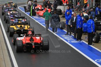 World © Octane Photographic Ltd. 2011. British GP, Silverstone, Saturday 9th July 2011. GP2 Practice Session Pit Lane. Lining up for Start of Session. Digital Ref: 0108LW7D5350