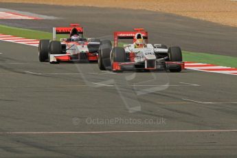 World © Octane Photographic Ltd. 2011. British GP, Silverstone, Sunday 9th July 2011. GP2 Race 2. Luiz Razia - Caterham Team AirAsia Followed by Fabio Leimer - Rapax. Digital Ref: 0110LW7D7927