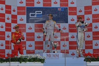 World © Octane Photographic Ltd. 2011. British GP, Silverstone, Sunday 9th July 2011. GP2 Race 2. Race 2 Podium, G. R. Grosjean- DAMS, D. Clos - Racing Engineering, Van Der Garde - Barwa Addax Team. Digital Ref: 0110LW7D8342