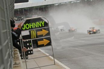 World © Octane Photographic Ltd. 2011. British GP, Silverstone, Saturday 9th July 2011. GP2 Race 1. Pit Straight Atmosphere Digital Ref: 0109LW7D6197