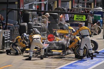 World © Octane Photographic Ltd. 2011. British GP, Silverstone, Saturday 9th July 2011. GP2 Race 1. Fairuz Fauzy - Super Nova Pit Stop in Action. Digital Ref: 0109LW7D6437