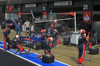 World © Octane Photographic Ltd. 2011. British GP, Silverstone, Saturday 9th July 2011. GP2 Race 1. Sam Bird - iSport International Pit Stop Action. Digital Ref: 0109LW1D2500