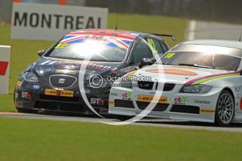 © Octane Photographic Ltd. 2011. British Touring Car Championship – Snetterton 300, Tom Boardman - SEAT Leon - Special Tuning Racing, dives up the inside of Nick Foster - BMW320i - WSR. Sunday 7th August 2011. Digital Ref : 0124CB1D4208