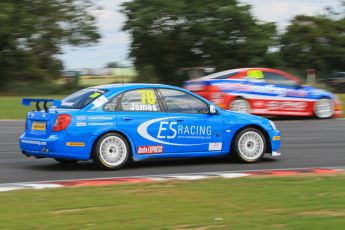 © Octane Photographic Ltd. 2011. British Touring Car Championship – Snetterton 300, Sunday 7th August 2011. Chris James - Chevrolet Lacetti - Team ES Racing.com takes a position as Lea Wood - Honda Integra - Central Group Racing loses a wheel. Digital Ref : 0124LW7D0149