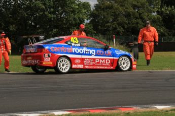 © Octane Photographic Ltd. 2011. British Touring Car Championship – Snetterton 300, Sunday 7th August 2011. Lea Wood - Honda Integra - Central Group Racing loses a wheel. Digital Ref : 0124LW7D0154