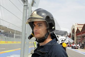© Octane Photographic Ltd. 2011. European Formula1 GP, Friday 24th June 2011. GP2 Practice. Valencia fire marshal. Digital Ref: 0082CB1D6415