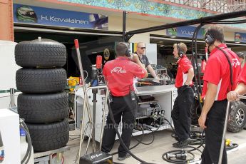 © Octane Photographic Ltd. 2011. European Formula1 GP, Friday 24th June 2011. GP2 Practice. Caterham Team AirAsia set up in front of the Team Lotus garage. Digital Ref: 0082CB1D6417