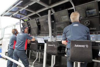 © Octane Photographic Ltd. 2011. European Formula1 GP, Friday 24th June 2011. GP2 Practice. iSport International on the Mercedes GP Proton F1 Team pitwall. Digital Ref: 0082CB1D6431