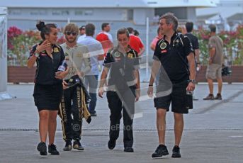 © Octane Photographic Ltd. 2011. European Formula1 GP, Friday 24th June 2011. Formula 1 paddock. Nick Heidfeld -  Lotus Renault GP Digital Ref:  0086LW7D5981