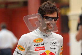 © Octane Photographic Ltd. 2011. European Formula1 GP, Friday 24th June 2011. Formula 1 paddock. Mark Webber - Red Bull Racing Digital Ref: 0086LW7D6073