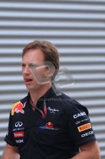 © Octane Photographic Ltd. 2011. European Formula1 GP, Friday 24th June 2011. Formula 1 paddock. Christian Horner - Red Bull Racing Digital Ref:  0086LW7D6132