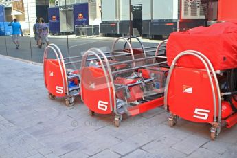 © Octane Photographic Ltd. 2011. European Formula1 GP, Saturday 25th June 2011. Formula 1 paddock. Scuderia Ferrari Marlboro Tyre Trolley Digital Ref:  0087LW7D6355