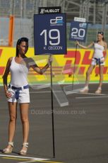 © Octane Photographic Ltd. 2011. European Formula1 GP, Sunday 26th June 2011. GP2 Sunday race. Luca Filippi - Scuderia Coloni Grid Girl. Digital Ref: 0090CB1D8992
