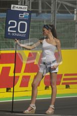 © Octane Photographic Ltd. 2011. European Formula1 GP, Sunday 26th June 2011. GP2 Sunday race. Rodolfo González - Trident Racing Grid Girl. Digital Ref: 0090CB1D8996