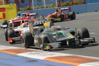 © Octane Photographic Ltd. 2011. European Formula1 GP, Sunday 26th June 2011. GP2 Sunday race. Esteban Gutiérrez - Lotus ART, followed by Luiz Razia - Caterham Team AirAsia. Digital Ref:  0090CB1D9291
