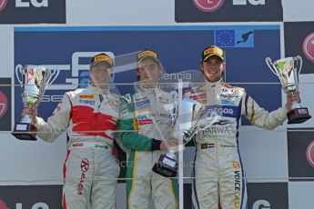 © Octane Photographic Ltd. 2011. European Formula1 GP, Sunday 26th June 2011. GP2 Sunday race. Race 2 Podium, Esteban Gutiérrez - Lotus ART, Luiz Razia - Caterham Team AirAsia, Giedo Van Der Garde - Barwa Addax Team. Digital Ref: 0090CB1D9608