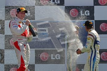 © Octane Photographic Ltd. 2011. European Formula1 GP, Sunday 26th June 2011. GP2 Sunday race. Race 2 Podium, Esteban Gutiérrez - Lotus ART, Luiz Razia - Caterham Team AirAsia, Giedo Van Der Garde - Barwa Addax Team. Digital Ref: 0090CB1D9622