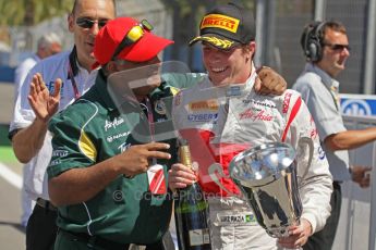© Octane Photographic Ltd. 2011. European Formula1 GP, Sunday 26th June 2011. GP2 Sunday race. Luiz Razia and Tony Fernandes - Caterham Team AirAsiaDigital Ref: 0090CB1D9654